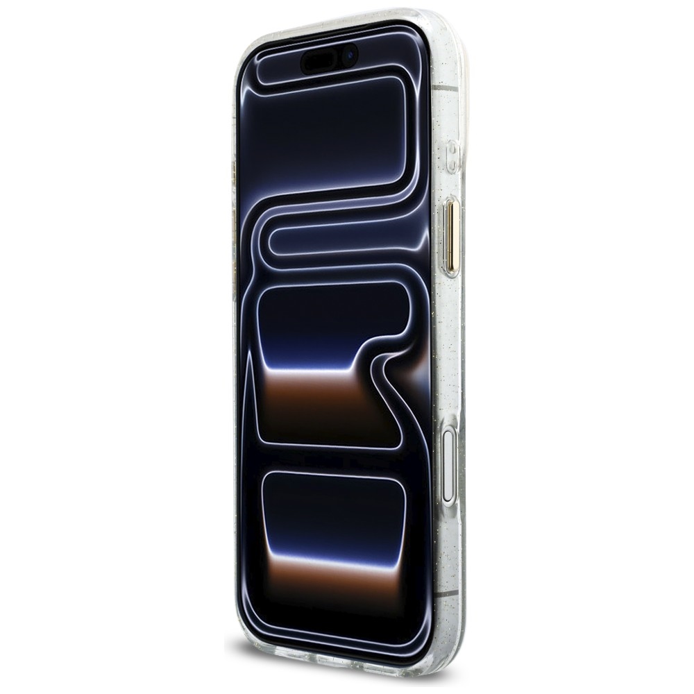 Guess IML Glitters Script Strap MagSafe Phone Case Cover iPhone 17 Pro Max - Clear (3)