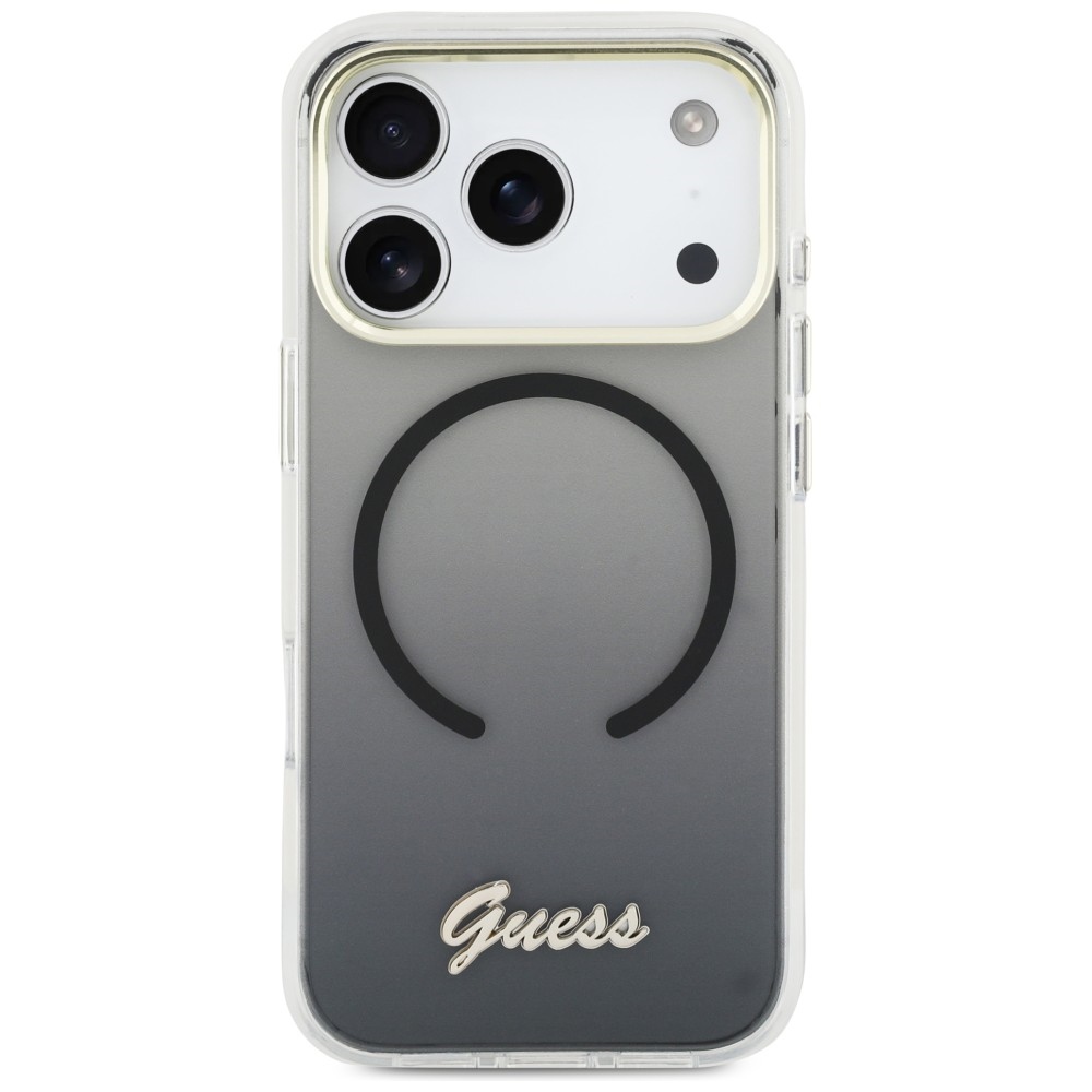 Guess IML Gradient Script Metal MagSafe Phone Case Cover iPhone 17 Pro Max - Black (1)