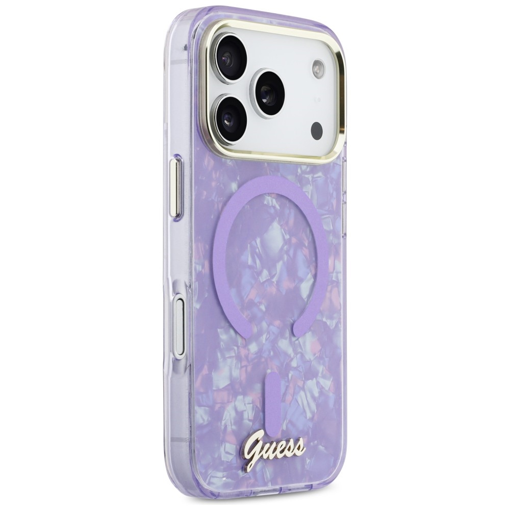 Guess IML Shell Script Metal MagSafe Phone Case Cover iPhone 17 Pro Max - Purple (2)