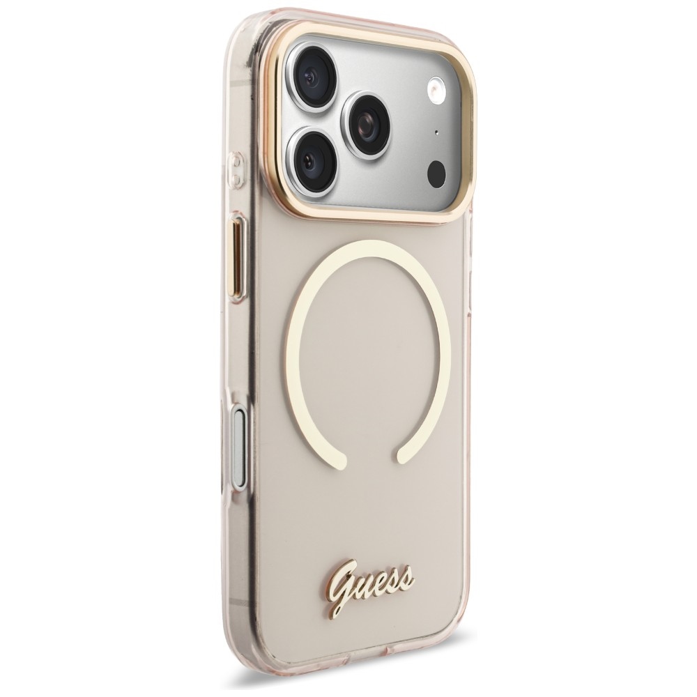 Guess IML Script Metal MagSafe Phone Case Cover iPhone 17 Pro Max - Pink (2)