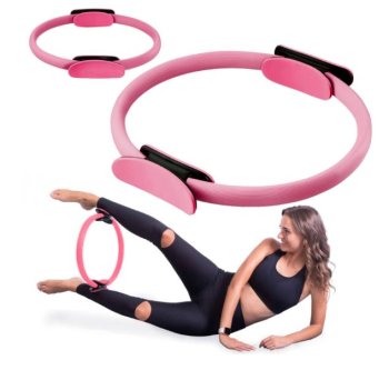 4FIZJO Pilates Fitness Ring Circle Yoga Hoop - 38cm, Pink