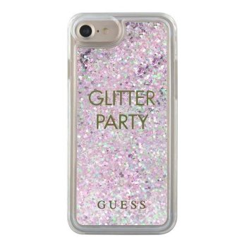 Apple iPhone 8 / 7 / SE (2020) (2022) 4.7" Guess Liquid Glitter Party Case Cover (GUHCP7GLUQPU), Purple
