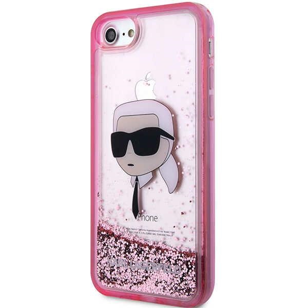 Apple iPhone 8 / 7 / SE (2020) (2022) 4.7" Karl Lagerfeld Glitter Karl Head Case Cover (KLHCI8LNKHCP), Pink (0)