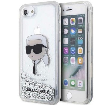 Apple iPhone 8 / 7 / SE (2020) (2022) 4.7" Karl Lagerfeld Glitter Karl Head Case Cover (KLHCI8LNKHCH), Silver