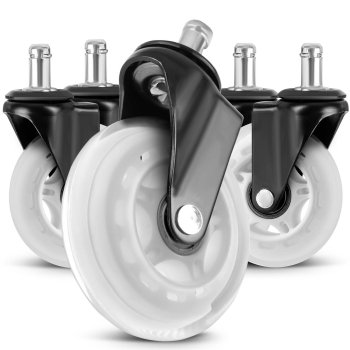 Sofotel Rubber Office Chair Caster Wheels 5-Pack, Transparent