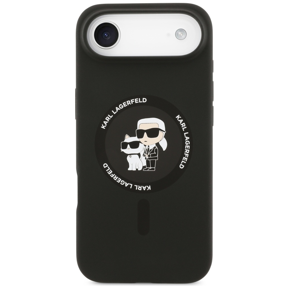Karl Lagerfeld Silicone Karl&Choupette Ring MagSafe Phone Case Cover iPhone 17 Air - Black (1)