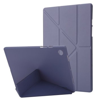 Samsung Galaxy Tab A8 10.5 (2021) (2022) (SM-X200/X205) V-fold Stand Silicone Book Case Cover, Purple