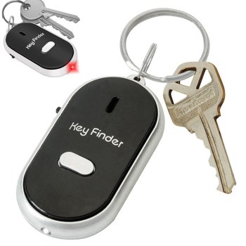 Chip Keychain Reacts to Whistle with LED Key Finder, Black