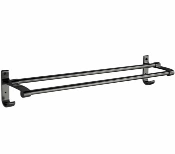 Metal Towel Rack Hanger Holder - 60cm, Black