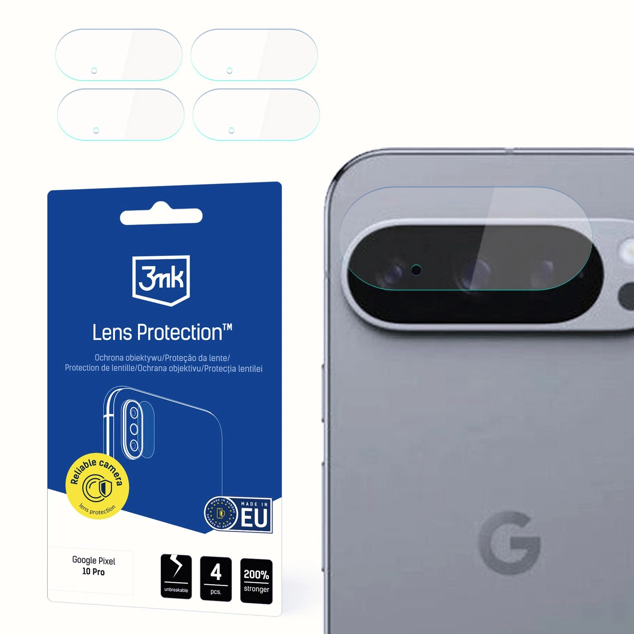 Google Pixel 10 Pro 3MK Lens Protection Back Camera Tempered Glass Protector, 4 pcs.