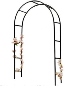 Garden Arch LUARO Metal Arbor for Climbing Plants Roses 7.9 x 4.6 ft, Black