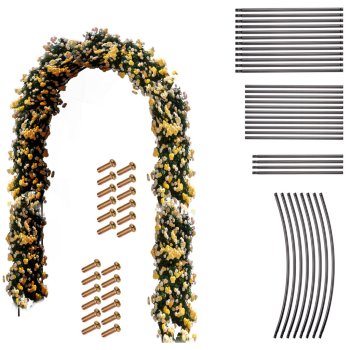 Garden Arch LUARO Metal Arbor for Climbing Plants Roses 7.9 x 4.6 ft, Black