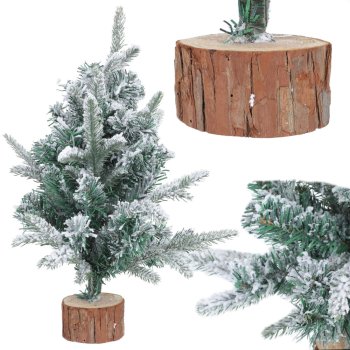 Small Snow Flocked Artificial Christmas Tree 50cm for Tabletop Desk Decor