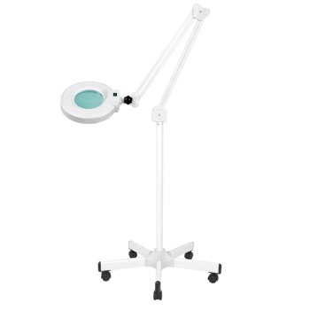 Hydraulic Beauty Bed A-210 with LED Magnifying Lamp S5, White