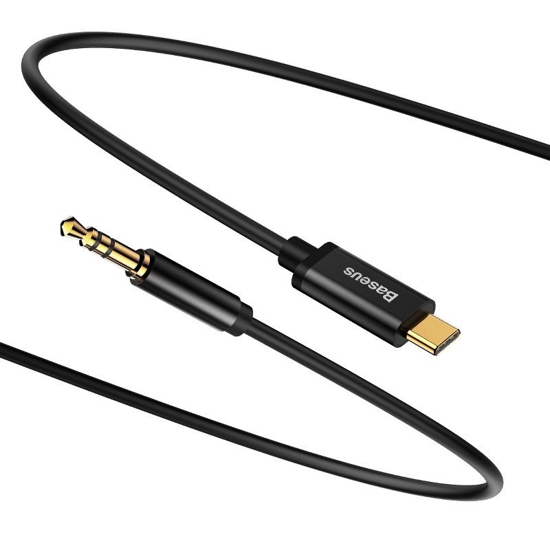 Baseus Yiven Audio Cable USB Type C to Mini Jack AUX 3,5mm, 1.2m, Black (1)