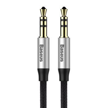 Baseus Yiven Audio Cable Mini Jack 3,5mm AUX, 1m, Black+Silver