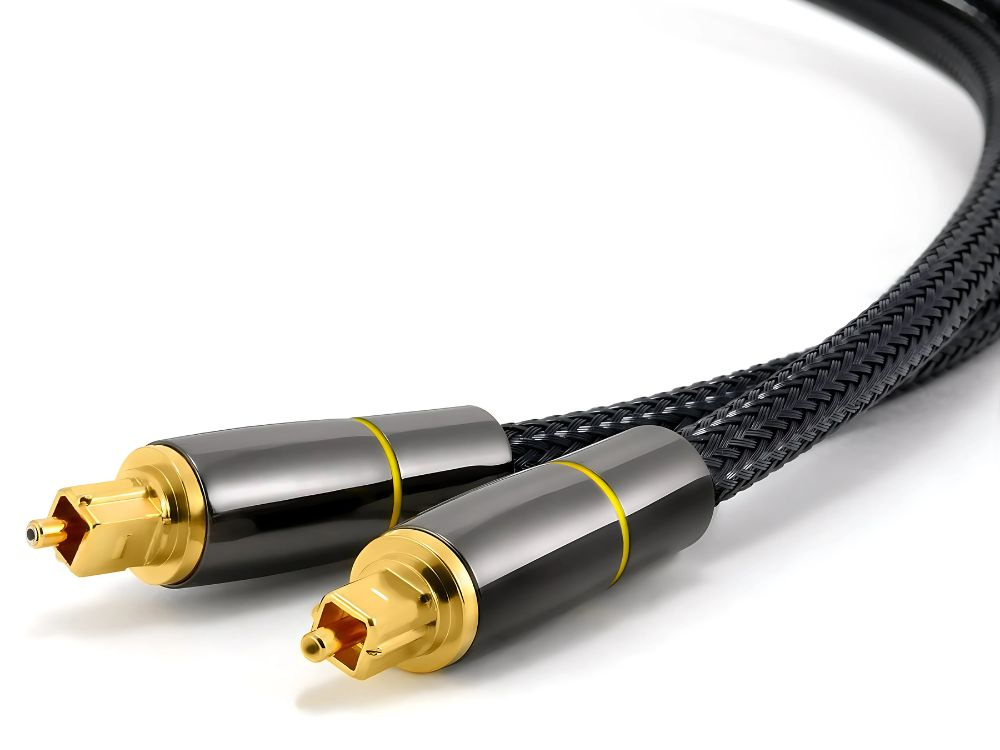 2m Braided Toslink Optical Audio Cable with Gold-Plated Connectors (2)