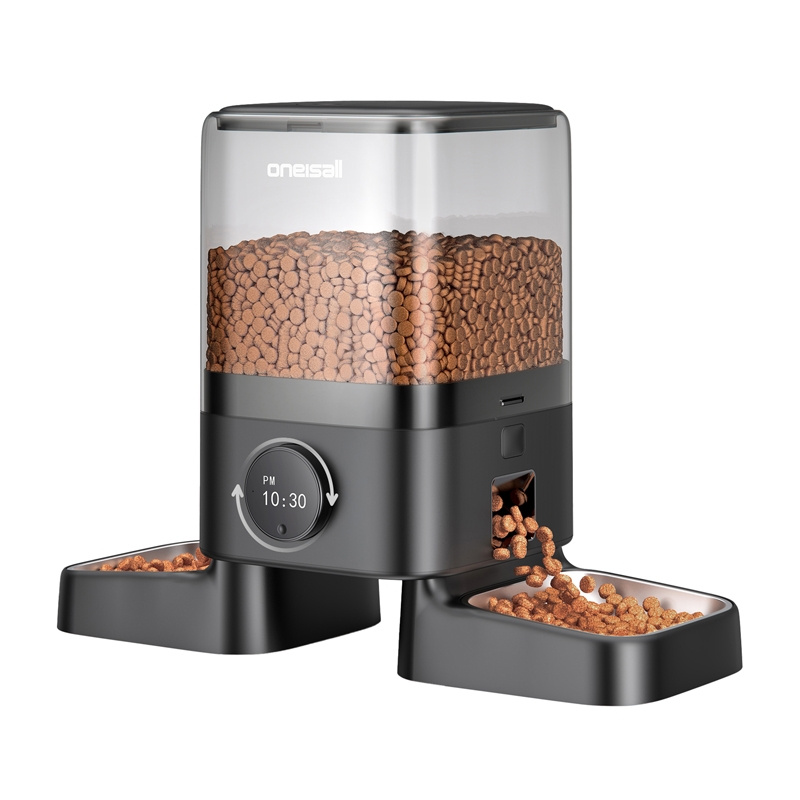 Oneisall PF09 Automatic Double Pet Feeder 5L with Dual Bowls (0)