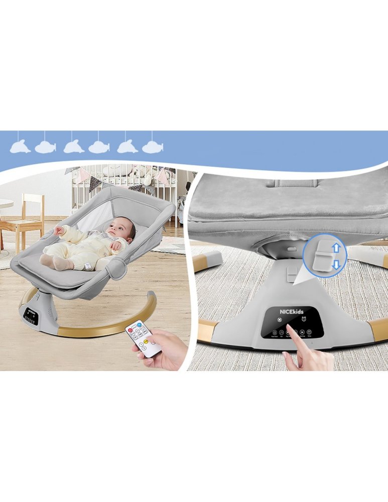 NICEKIDS Ergonomic Electric Baby Bouncer Swing Rocking Chair Chaise Lounge (4)