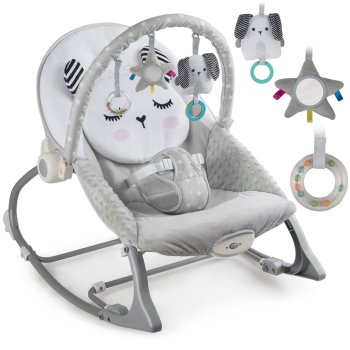 Nukido Baby Bouncer Rocker with Vibration, Grey