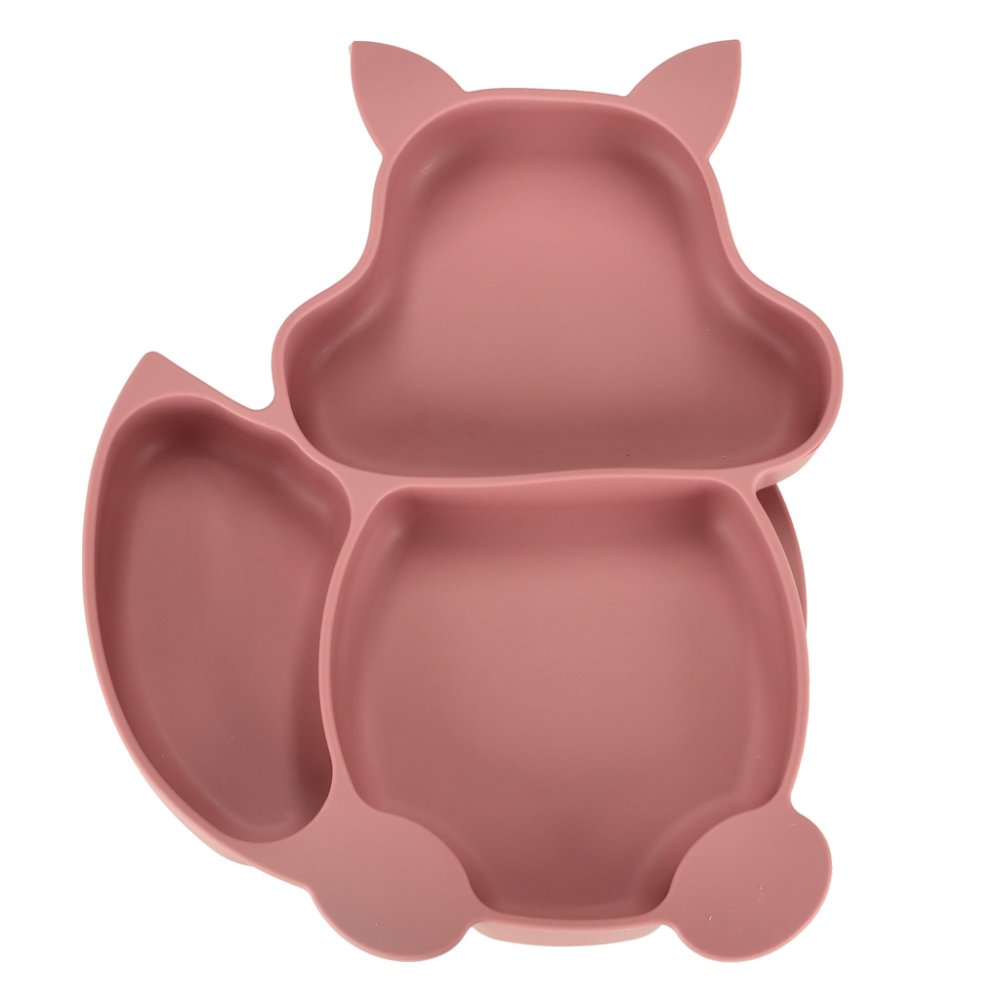 Set of silicone children's dishes 9 elements, dark pink (6)