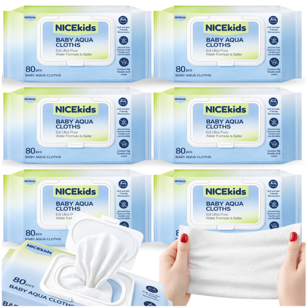 Nicekids Pure Water Wipes 99.9% 6X80 pcs