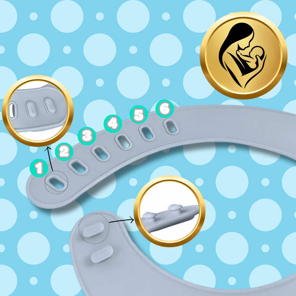 Nicekids Silicone Baby Bib with Pocket, Waterproof Crumb Catcher for Toddlers, Blue (2)