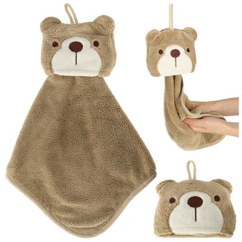 Children's Bear Hand Towel for Preschool 42x25 cm, Brown
