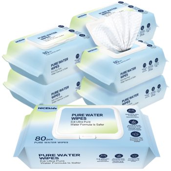 Nicekids Pure Water Wipes 99.9% 6X80 pcs