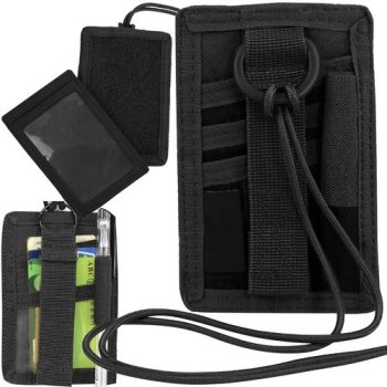 Trizand 23029 ID Card Badge Holder with Neck Lanyard, Black