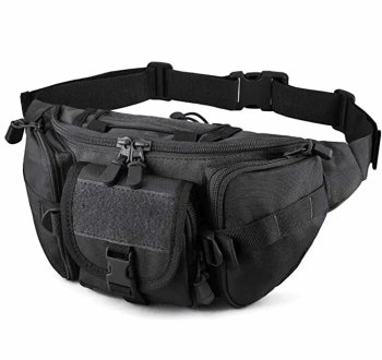 Universal Tactical Belt Waist Kidney Banana Bag 86 - 112 cm, Black
