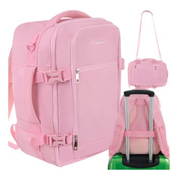 Cabin Travel Backpack 40x25x20cm Underseat Bag Trizand, Pink