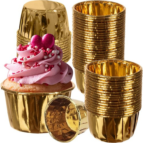 Gold Muffin and Cupcake Liners, Set of 50, Ruhhy 24376