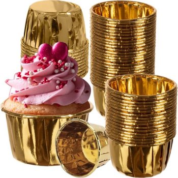 Gold Muffin and Cupcake Liners, Set of 50, Ruhhy 24376