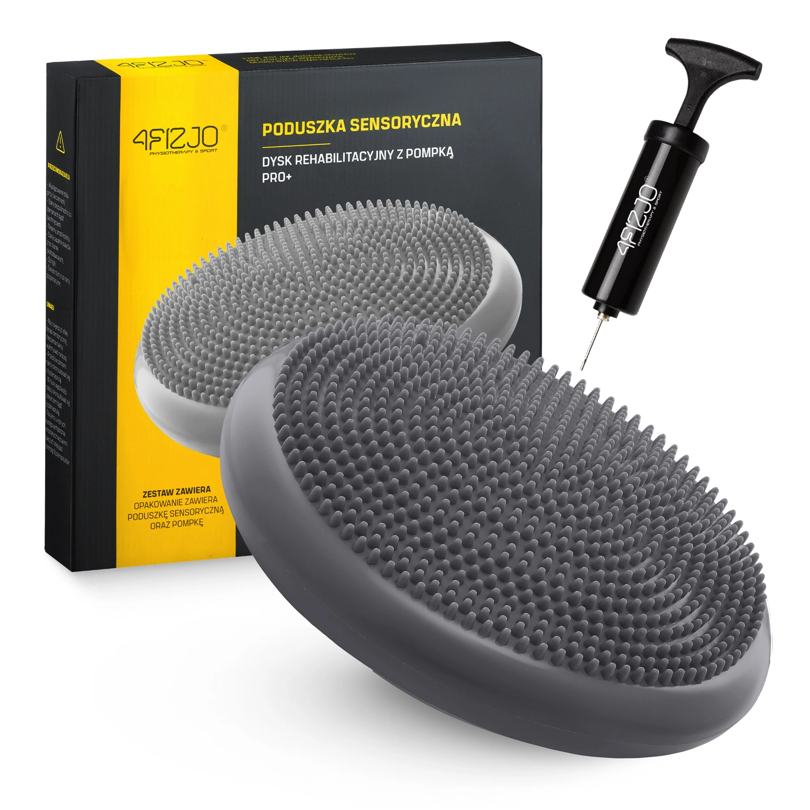 4FIZJO PRO+ Balance Disc 33cm for Core Stability & Physical Therapy, Grey