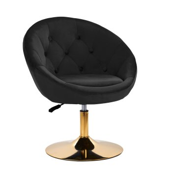 Ergonomic Velvet Swivel Chair 4Rico QS-BL12G, Black