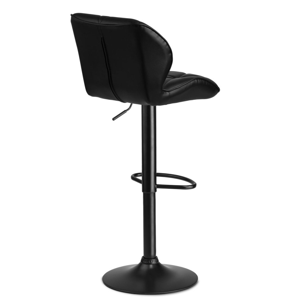 Sofotel Castel Adjustable Bar Stool with Quilted Backrest, Black (2)