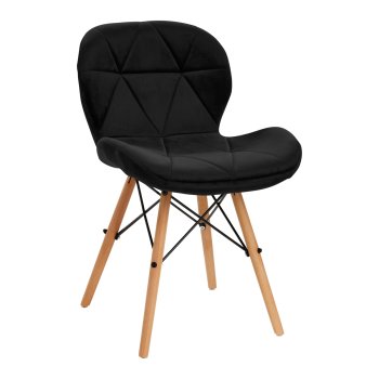 4Rico QS-186 Scandinavian Style Velvet Chair, Black