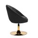 Ergonomic Velvet Swivel Chair 4Rico QS-BL12G, Black
