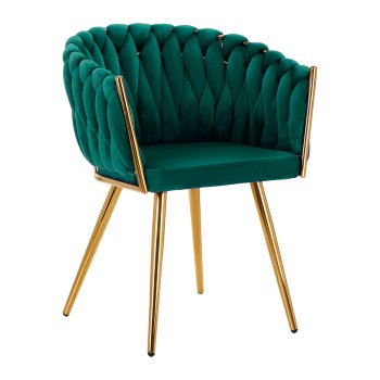 Elegant Velvet Salon Chair 4Rico QS-GW06G, Green