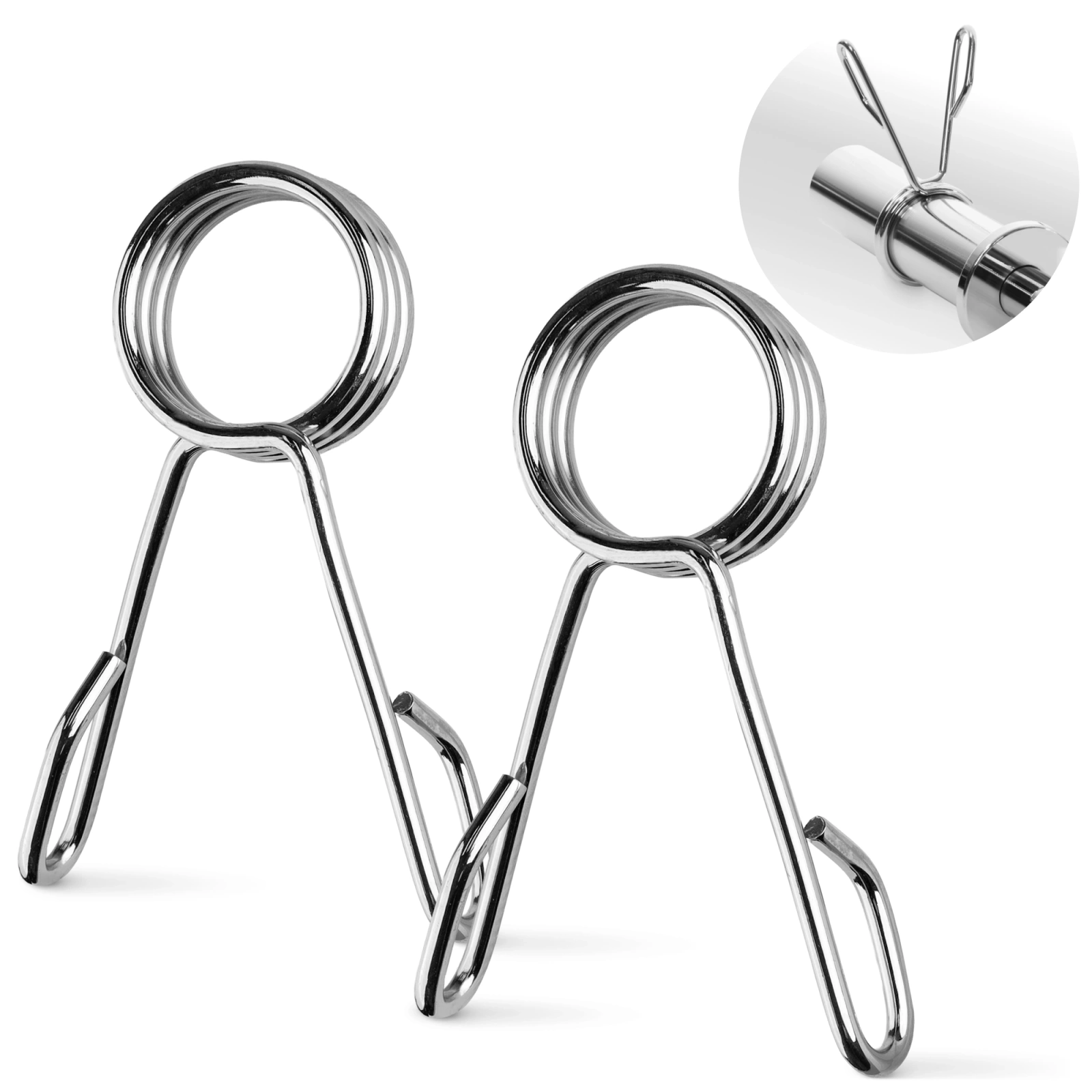50mm Olympic Barbell Spring Collars, 2 Pack for Strength Training