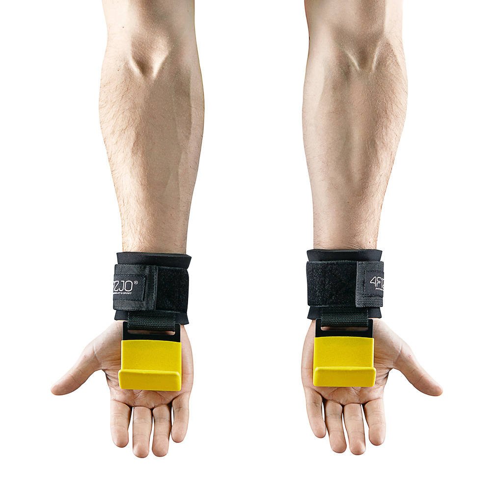 4Fizjo Weight Lifting Wrist Hooks Straps Grip Support for Pull-ups, Deadlifts Fitness, Gym, Power Training (2)