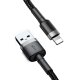 Baseus Cafule USB to Apple iPhone Lightning Data Charging Cable 2.4A, 1m, Black + Grey