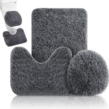 3-Piece Non-Slip Quick-Drying Bath Mat Set, Blue