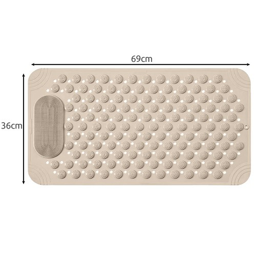 Ruhhy 24495 Anti-Slip Massaging Bath and Shower Mat, Beige (1)