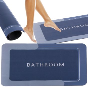Quick Dry Non-Slip Absorbent Bath Mat for Bathroom, Blue