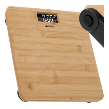 Ruhhy 22522 Bamboo Digital Bathroom Scale with LCD Display, 180 kg