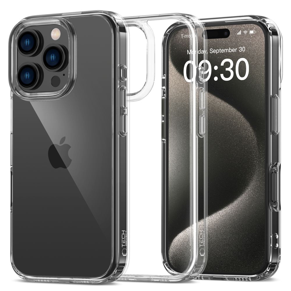 Apple iPhone 16 Pro 6.3'' Tech-Protect lexAir Hybrid Case Cover, Clear