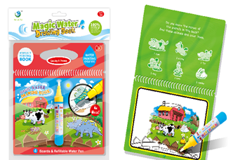 Water booklet Coloring book with pen - Farm