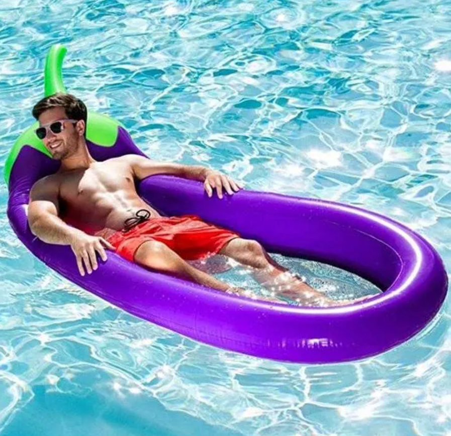 Inflatable Floating Mattress with Mesh Bottom Eggplant, 240 cm (0)